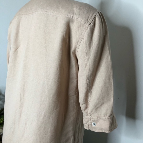LEO&SAGE Blush Linen Blend Botton Down Shirt Dress Size M - Picture 7 of 16